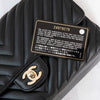 Chanel Black Chevron Leather  Medium Classic Double Flap Bag
