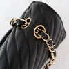 Chanel Black Chevron Leather  Medium Classic Double Flap Bag