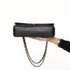 Chanel Black Chevron Leather  Medium Classic Double Flap Bag