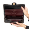 Chanel Black Chevron Leather  Medium Classic Double Flap Bag