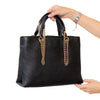 Chanel Black Chevron Statement Shopping Tote Leather Bag