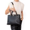 Chanel Black Chevron Statement Shopping Tote Leather Bag