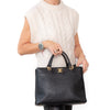 Chanel Black Chevron Statement Shopping Tote Leather Bag