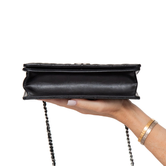 Chanel Quilted Ballerina Black And Cream Leather Flap  Bag