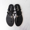 Chanel Diamante And Black Leather Thong Sandals