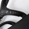 Chanel Diamante And Black Leather Thong Sandals