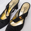 Chanel Vintage Black Satin Slingback Heels