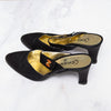 Chanel Vintage Black Satin Slingback Heels