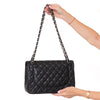 Chanel Black  Caviar Leather Jumbo Double Flap Classic Bag