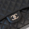 Chanel Black Chaine Lettre Quilted Leather Square Flap Bag