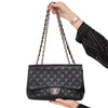 Chanel Black Caviar Leather Jumbo Single Flap Classic Bag