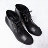 Chanel Black Leather Lace Up Ankle Boots