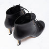 Chanel Black Leather Lace Up Ankle Boots