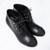 Chanel Black Leather Lace Up Ankle Boots