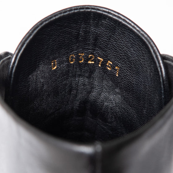 Chanel Black Leather Lace Up Ankle Boots