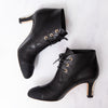 Chanel Black Leather Lace Up Ankle Boots