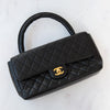 Chanel Vintage Black Quilted Lambskin Parent And Child Bag