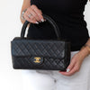 Chanel Vintage Black Quilted Lambskin Parent And Child Bag