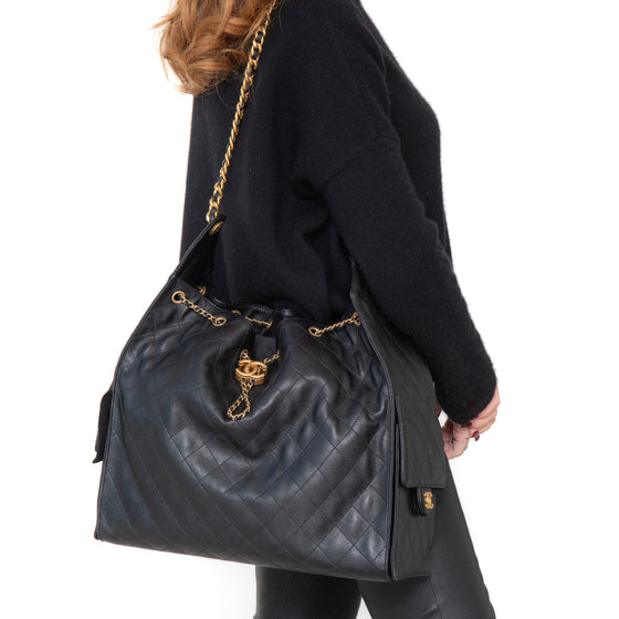 Chanel 25 Large Black Handbag
