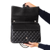 Chanel Maxi Black Lambskin Leather Classic Double Flap Bag