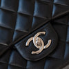 Chanel Maxi Black Lambskin Leather Classic Double Flap Bag