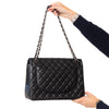 Chanel Maxi Black Lambskin Leather Classic Double Flap Bag