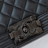 Chanel So Black Leather Old Medium Boy Bag