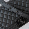 Chanel So Black Leather Old Medium Boy Bag