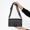 Chanel So Black Leather Old Medium Boy Bag