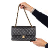 Chanel Black Caviar Leather  Medium Classic Double Flap Bag