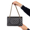 Chanel Black Caviar Leather  Medium Classic Double Flap Bag