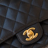 Chanel Black Caviar Leather  Medium Classic Double Flap Bag