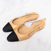 Chanel Beige Goatskin Leather Slingback Flats