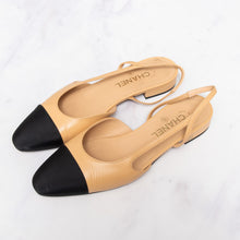  Chanel Beige Goatskin Leather Slingback Flats