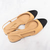 Chanel Beige Goatskin Leather Slingback Flats