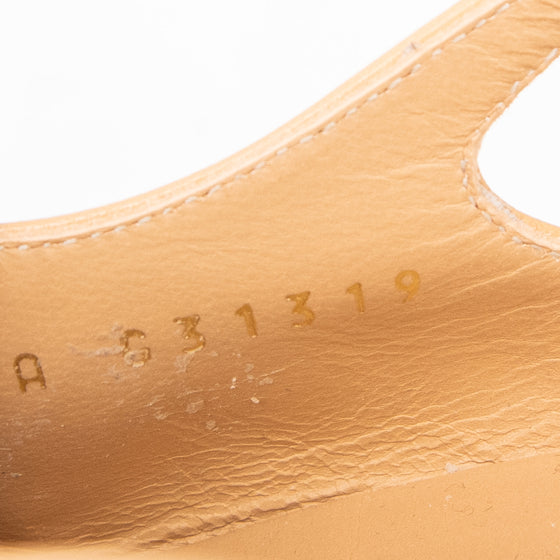 Chanel Beige Goatskin Leather Slingback Flats