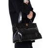 Chanel Black Patent Perforated Camellia Tote Black