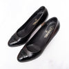 Chanel Black Leather Pumps Patent Toe