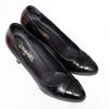 Chanel Black Leather Pumps Patent Toe