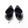 Chanel Black Leather And Grosgrain Cap Toe Pearl Embellished Court Pumps