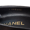 Chanel Black Leather And Grosgrain Cap Toe Pearl Embellished Court Pumps