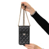 Chanel Black Caviar Leather Phone Holder Crossbody Bag