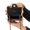 Chanel Black Caviar Leather Phone Holder Crossbody Bag