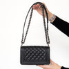 Chanel Small Black Boy Bag Caviar Leather