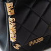 Chanel Paris Monaco Black Leather Seasonal Flap Bag