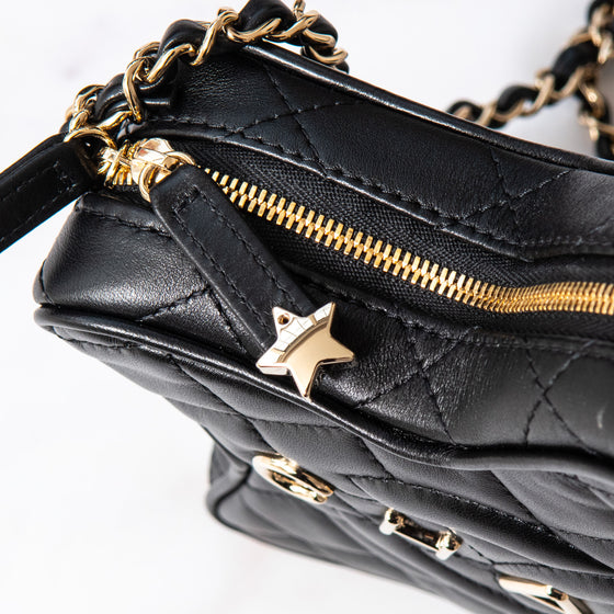Chanel Black Leather Limited Edition Star Handbag