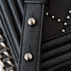 Chanel Boy Small Black Studded Leather Bag