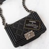 Chanel Boy Small Black Studded Leather Bag