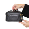 Chanel Vintage Black CC Caviar Leather Top Handle Vanity Case