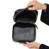 Chanel Vintage Black CC Caviar Leather Top Handle Vanity Case